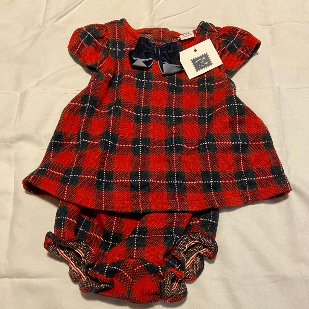 Baby girl red plaid dress